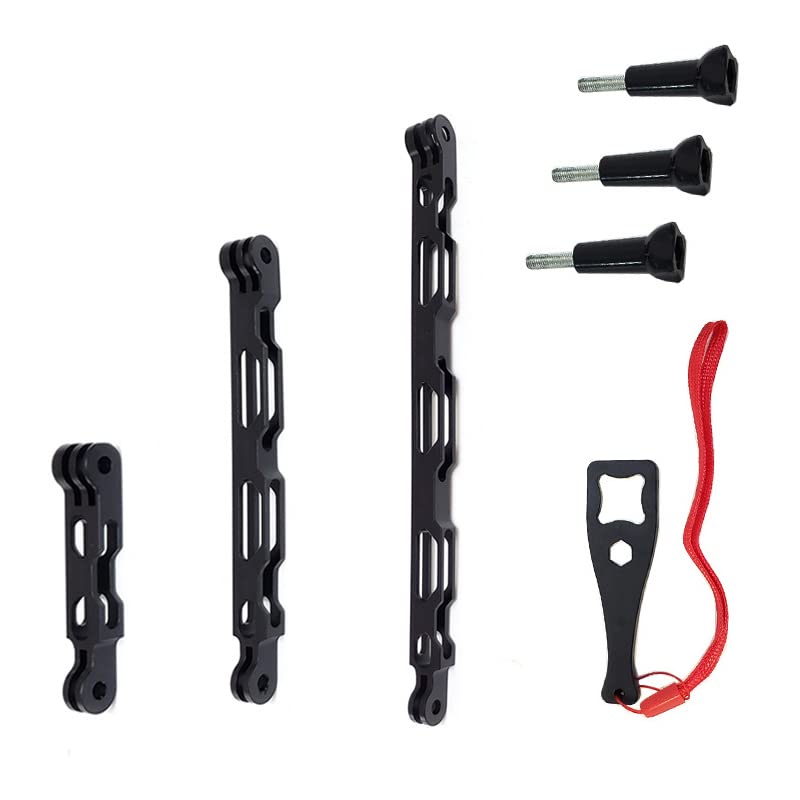 Metal Extension Arm Kit Mount Helmet Stick for GoPro Hero 11/10/9/8/7/6/5 Black, Session 5/4 Action Camera
