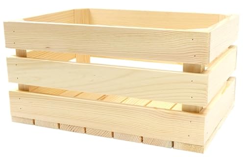 Cajón decorativo de 35 x 25 x 18 cm, caja de madera ecológica, cepillada para guardar vino, frutas y verduras