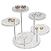 CSILife Acrylic Products Display Stands | 5pcs Adjustable Display Risers Set | Display Shelves for Mini Figurines - Clear