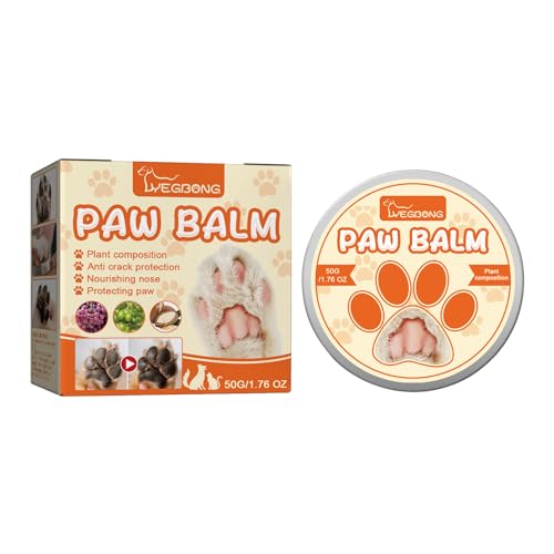 Pfotenbalsam 50ML für Hund Katze - Paw Balm Natürliche Pfotenpflege für Juckende Rissige Pfoten Pfotenschutz Hund Winter Nasenbalsam, Pfotencreme, Wundsalbe (1PC,50G)