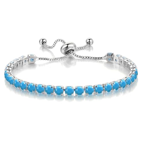 Italian Sterling Silver Women's Tennis Bracelets | Ladies' Sterling Silver Rope Adjustable Bracelet with Crystals | Gift for She