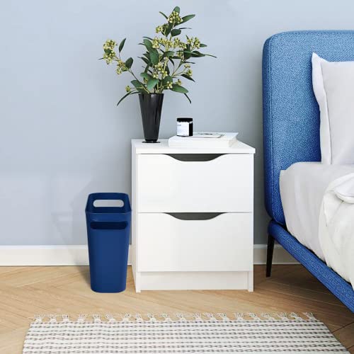 Vtopmart 4 Pack Plastic Small Trash Can, 1.5 Gallon/5.7 L Office Trash Can, Navy Blue Trash Bin With Built-In Handle, Slim Waste Basket For Bathroom, Bedroom, Home Office, Living Room, Kitchen #TOP1