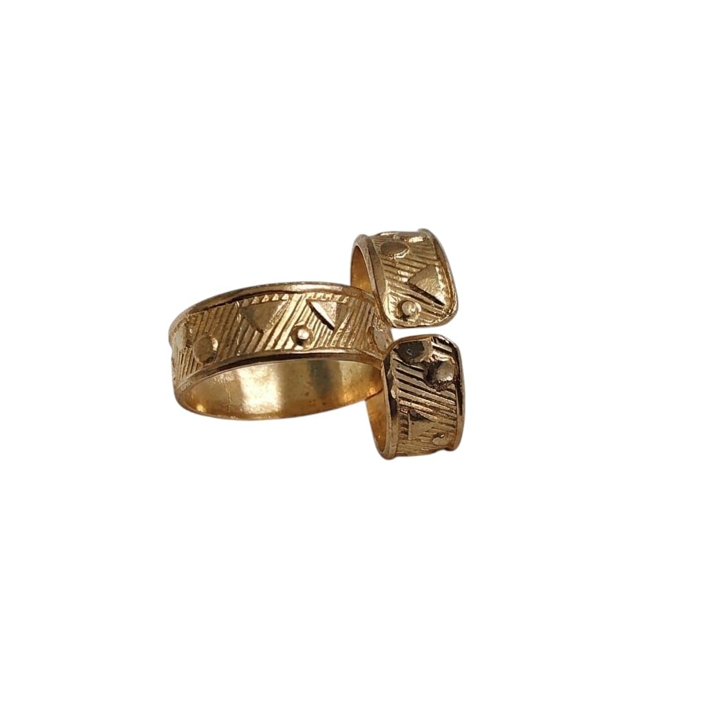 Five Metal adjustable Toe Rings for Women, Elegant Gold plated panchaloha metti-image-43
