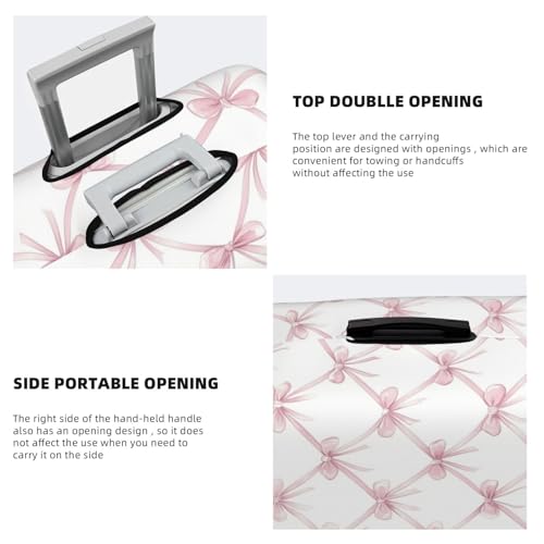 Watercolor Pink Ribbon Bows Elastic Travel Luggage Covers Dustproof Scratch-Resistant Suitcase Protector Fit 22-24 Inch3