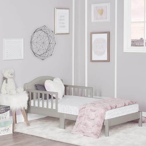 Image of Dream On Me Sydney Toddler Bed in Metallic Gold Dust, Greenguard Gold Certified, JPMA Certified, Low To Floor Design, Non-Toxic Finish, Safety Rails, Made Of Pinewood
