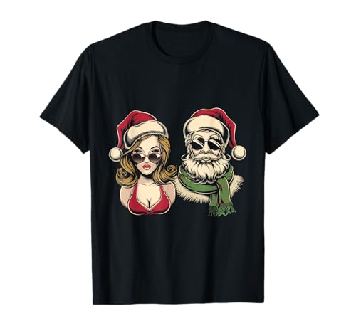 Hipster Santa y la esposa de Santa, Camiseta