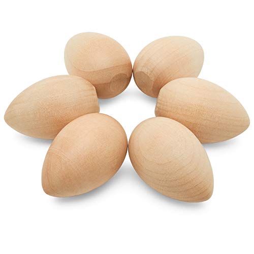 15 Smooth Standable Wooden Easter Eggs To Paint, Quality Small Wooden Eggs For Crafts, Wooden Easter Eggs Paint 2 In, By Woodpeckers #TOP4