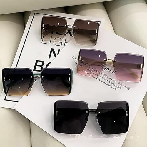 Sunglasses for Women Large Frames,Square Oversized Sunglasses,Gradient Sunglasses (Grey Pink)4