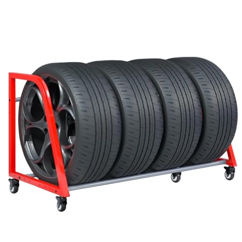 Reifenständer felgenregal felgenhalter Reifenregal-Wandhalterung for die Lagerung in der Garage, rollendes Reifenregal for Ersatzräder, Multi-Reifen-Aufbewahrungssystem for SUV-Reifen in Autowerkstätt