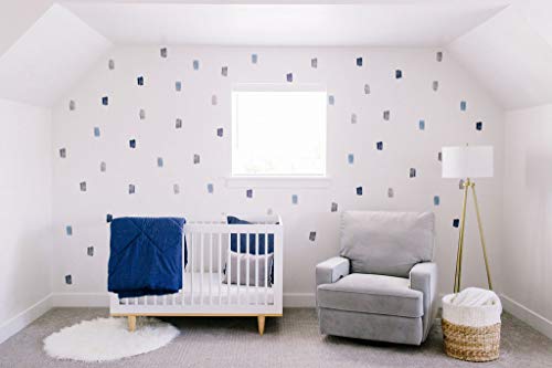 Modern Maxwell Wall Art Decals For Boys Nursery, Bedroom, Living Room “Noah” Brush Strokes Room Sticker 64 Pieces #TOP1