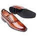 Imagen de ANUFER Masculino Guapo Diseño único Cuero de Fibra Ultrafina Cordones Lateral Zapatos Formales Marrón SN071153 EU43