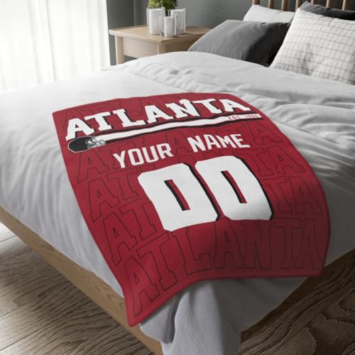 Image of ANTKING Atlanta Throw Blanket for Men Women Boy Custom Name and Number Gifts