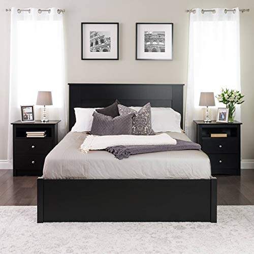 Pemberly Row Traditional Queen Flat Panel Headboard In Black #TOP5