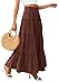 PRETTYGARDEN Women's Tiered Maxi Skirt Summer Spring Fashion 2026 High Waisted Long Flowy Casual Boho Beach Vacation Clothes (Brown,Medium)
