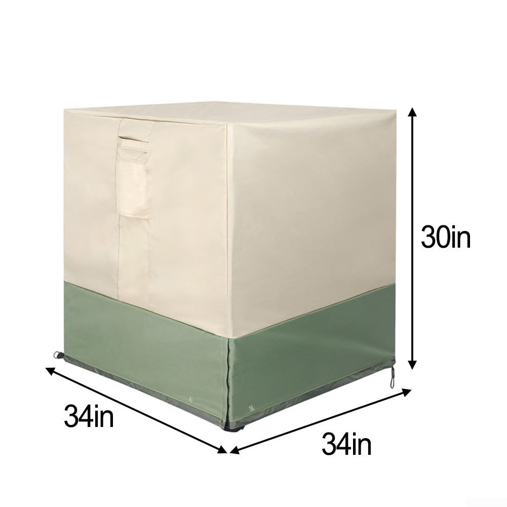 Copertura per unità AC per sistemi di climatizzazione esterni realizzata in tessuto 600D per una protezione costante contro umidità, polvere e stress termico (86,4 x 86,4 x 76,2 cm)