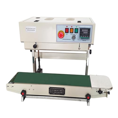 INTSUPERMAI Continuous Sealing Machine Vertical FR770 Auto Sealer Machine Automatic Impulse Bag Sealing Machine with Digital Display 110V