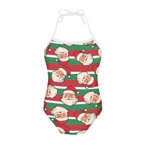 Image of Christmas Girls One-Piece Swimsuits Beach Halter Swimwear Bathing Suit for 3-10 Years