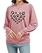 Sunidol Womens Dog Paw Print Shirts Heart Graphics Long Sleeve Crewneck Pullover Loose Casual Dog Mom Sweatshirts Tops Pink M