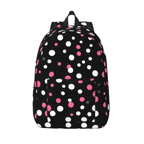 Sac à dos de transport pour week-end et randonnée au design noir à pois élégant