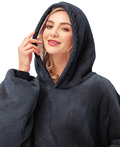 Kipswiza Oversized Wearable Blanket Hoodie (Dark Grey) - image 7