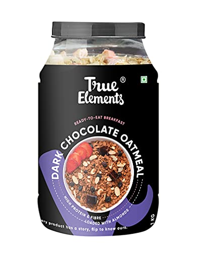 True Elements Dark Chocolate Oatmeal 1kg – Almonds and Cranberries, Wholegrain Cereal | Chocolate Oats | Healthy Food True Elements Dark Chocolate Oatmeal 1kg – Almonds and Cranberries, Wholegrain Cereal | Chocolate Oats | Healthy Food