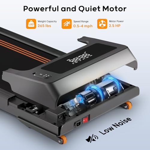 Image of HitGo Walking Pad for Home Office, 2026 Under Desk Treadmill with App, Remote, LED Display, Portable Small Design with Optional Incline or Foldable Handle