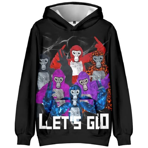 CLJKU Kids Gorilla Tag Character Group Hoodie Boys Gorilla Tag 3D Figure Printed Sweatshirt for Fans Gift (L 11-12years)
