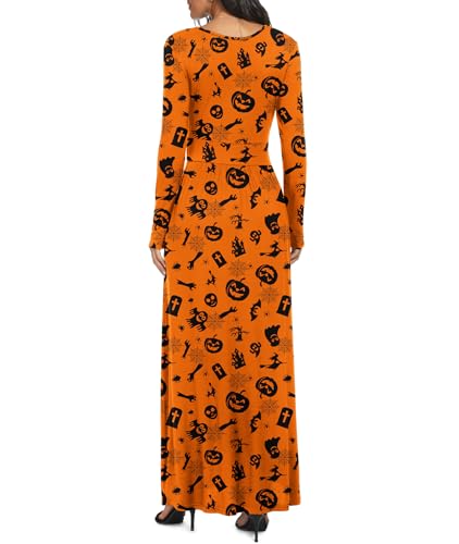 Image of LILBETTER Women Long Sleeve Deep V Neck Loose Plain Long Maxi Casual Dress