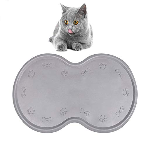 Aoweika Alfombrilla Antideslizante para Perros Alfombrilla de Alimentación Alfombrilla de Silicona para Perros Gatos Cover