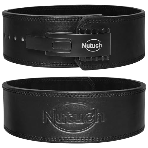 Ceinture d'haltérophilie pour homme et femme en cuir avec boucle à levier