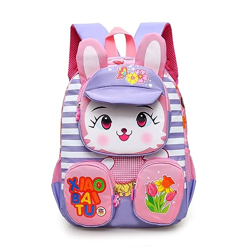 Cartable maternelle fille en forme de lapin rose pour bébé de 1 à 3 ans