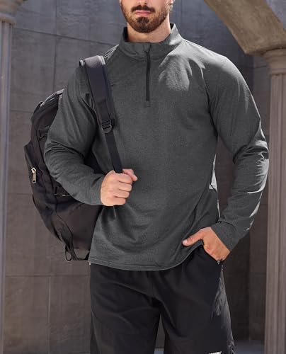 KEFITEVD Men's Fleece Lined 1/4 Zip Pullover