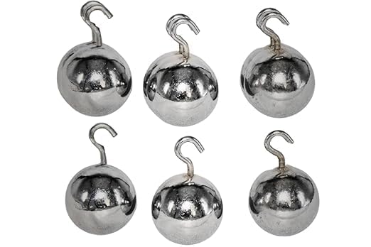 Physics Lab Metal Pendulum Bob Balls, Steel, 25mm Diameter with Hooks Pack of 12