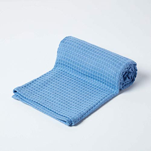 Homescapes Babydecke aus 100% Bio-Baumwolle, blau, Piqué-Waffeldecke, 90 x 110 cm, Erstlingsdecke, Tagesdecke – Ansicht 2