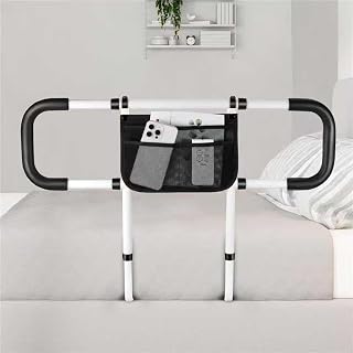 Bed Rails for Elderly Adults Safety - Extended Bed Assist Rail for Seniors - Adjustable Beds Side Rails Handle Support Bar Bed Guard with Storage Bag & Fixing Strap, Fit King Queen Full Twin Beds