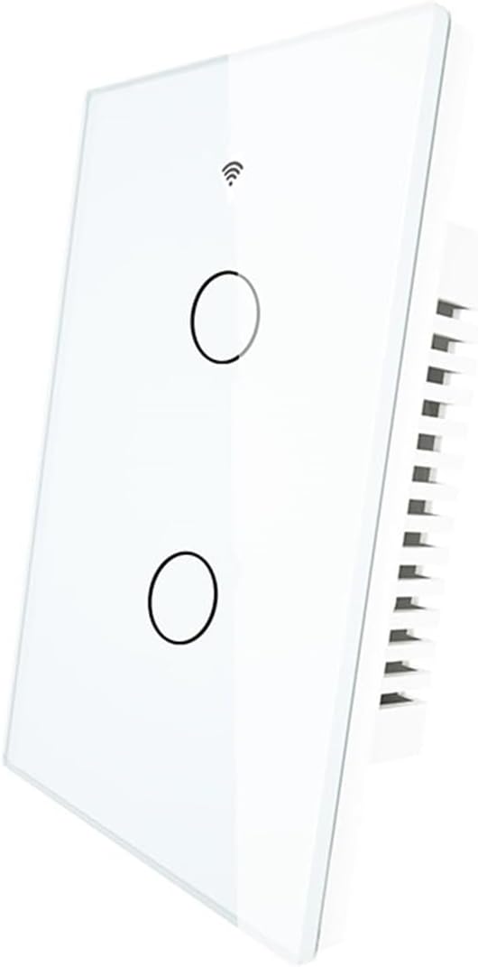 ZMIN Wall Touch Smart Light Switch with Neutral/No Neutral No Capacitor Smart Life/Tuya Works with Voice Control Hub Required 2 Gang White US