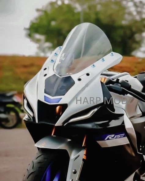 R15 V4 M Indonesian Full Bubble Visor Wind Deflector White Color-image-19