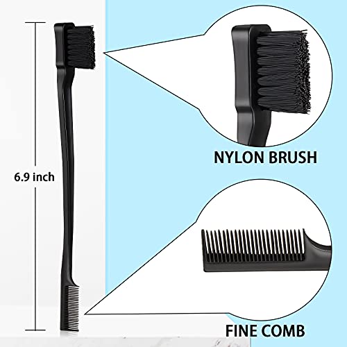 Geiserailie GEISERAILIE-SIDED-EW4T8EW74 3 Pcs Slick Back Hair Brush Set Bristle Hair Brush Edge Control Brush Teasing Comb thumb #1