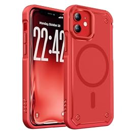 ORETECH 3-in-1 Magnetic for iPhone 12 Case Compatible with Magsafe, Red