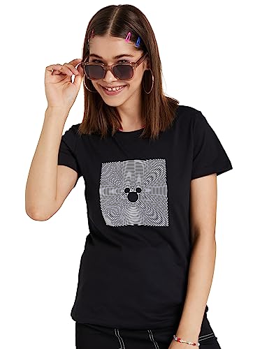 Image of Amazon Brand - Symbol Women's Graphic Cotton Half Sleeve Round Neck Regular Fit T-Shirt (Disney Assorted Prints) (Available in Plus Sizes)