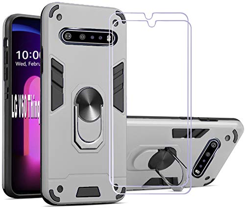 Protection antichoc LG G9 ThinQ avec coins renforcés et anneau pour support magnétique