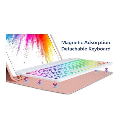 Teclado y ratón oro rosa YSJX para iPad Pro 13 2024 con funda integrada 7