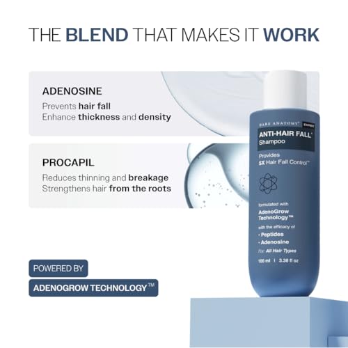 Image of Bare Anatomy Expert Anti-Hair Fall Shampoo (100ml) & Advanced Hair Growth Serum (30ml) | Adenosine + Redensyl + Rice Water + Rosemary| Hair Growth & Hair Fall Control Combo for Women & Men
