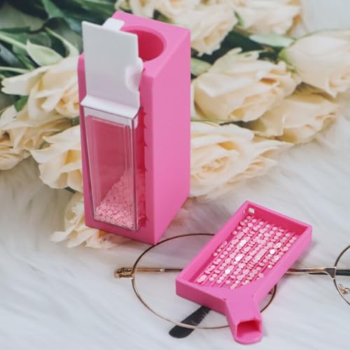 Image of PIAOLGYI Diamond Painting Funnel for Elizabeth Ward Bead Storage Containers,Diamond Painting Drill Funnel for Elizabeth Ward Container,Accessories Compatible with Elizabeth (Pink)