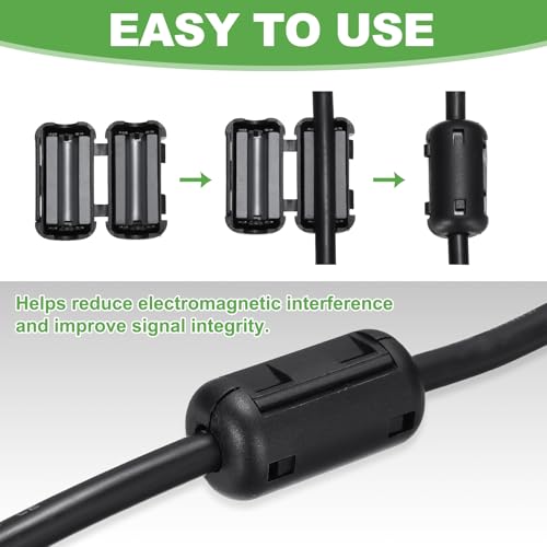 Filtro de supresión de ruido con anillo de ferrita para cables USB y sistemas de vídeo 4