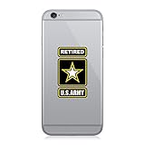 RDW Retired Army - Cell Phone Sticker - Decal - Die Cut