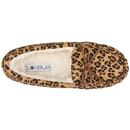 CLOVERLAY Women's Moccasin Faux Fur Suede Moccasins Comfy Soft Indoor Outdoor Slippers Flat Loafer Moccasin4