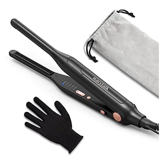 Wavytalk 3/10" Small Flat Iron, Pencil Flat Iron for Short Hair, Pixie Cut and Bangs, Mini Hair Straightener for Edges with Anti-Pinch Design, Tiny Hair Straightener with Titanium Floating Plates