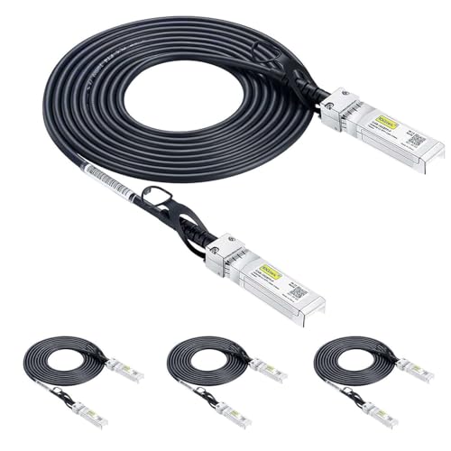 10Gtek SFP+ DAC Twinax Cable - 10GBASE-CU Passive Direct Attach Copper SFP Cable for Cisco SFP-H10GB-CU7M, Ubiquiti UniFi UC-DAC-SFP+, Meraki, Fortinet, D-Link, 26AWG, 7-Meter(23ft), 4-Pack