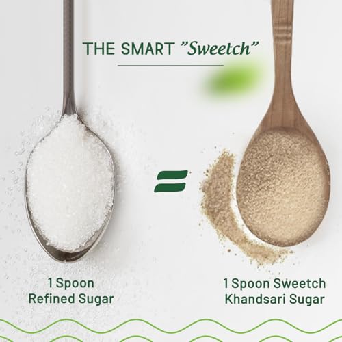 Image of Sweetch Natural Khandsari Sugar 4 kg Desi Khand Sugar, Unprocessed, Low GI, No Chemical, Sulphur & Bleach Free | Healthy for Baking & Cooking, Refine Sugar Replacement (1 kg x Pack of 4)